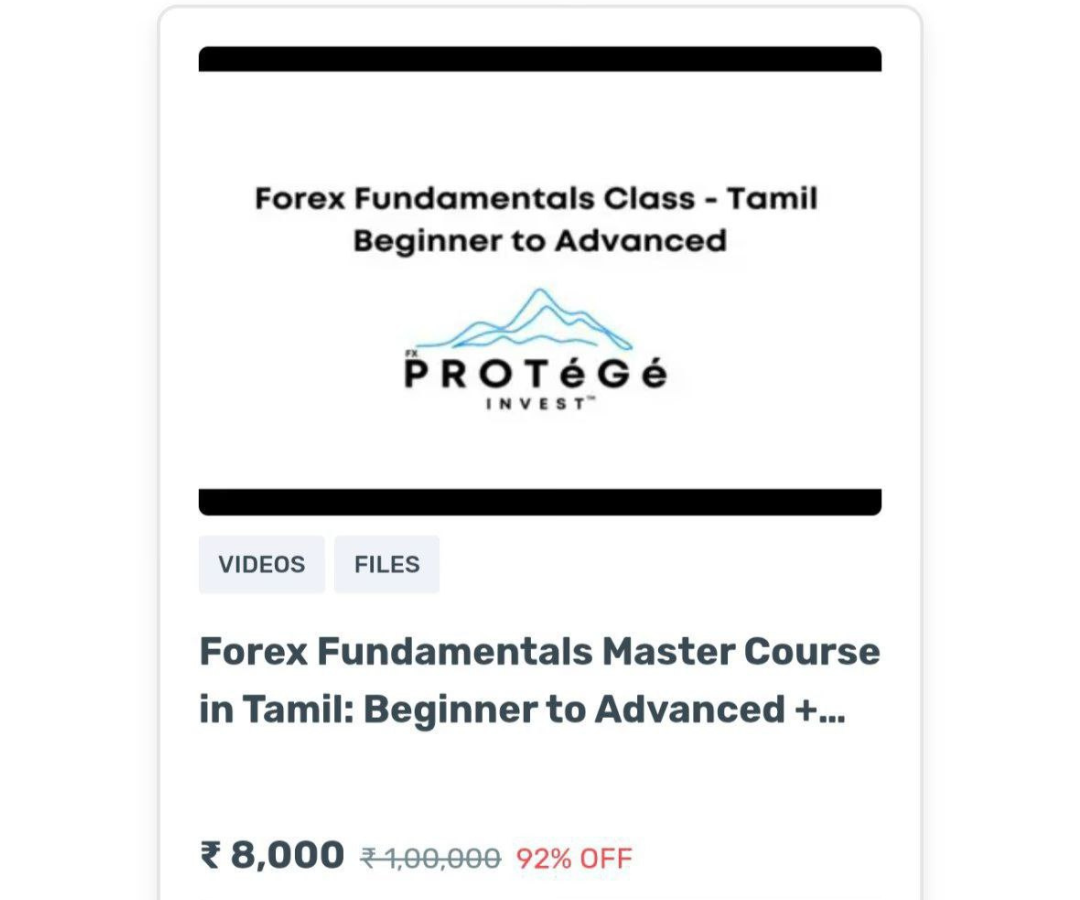 Protege Fx Course – Forex Fundamentale Master Course in Tamil : Beginner to Advanced + Technical