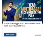1 Year Mulltibagger Stock Recommendation course BY:-Rochit singh