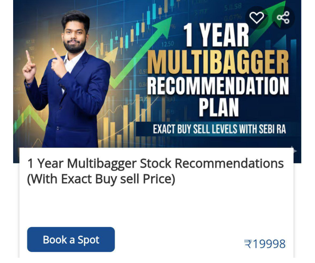 1 Year Mulltibagger Stock Recommendation course BY:-Rochit singh